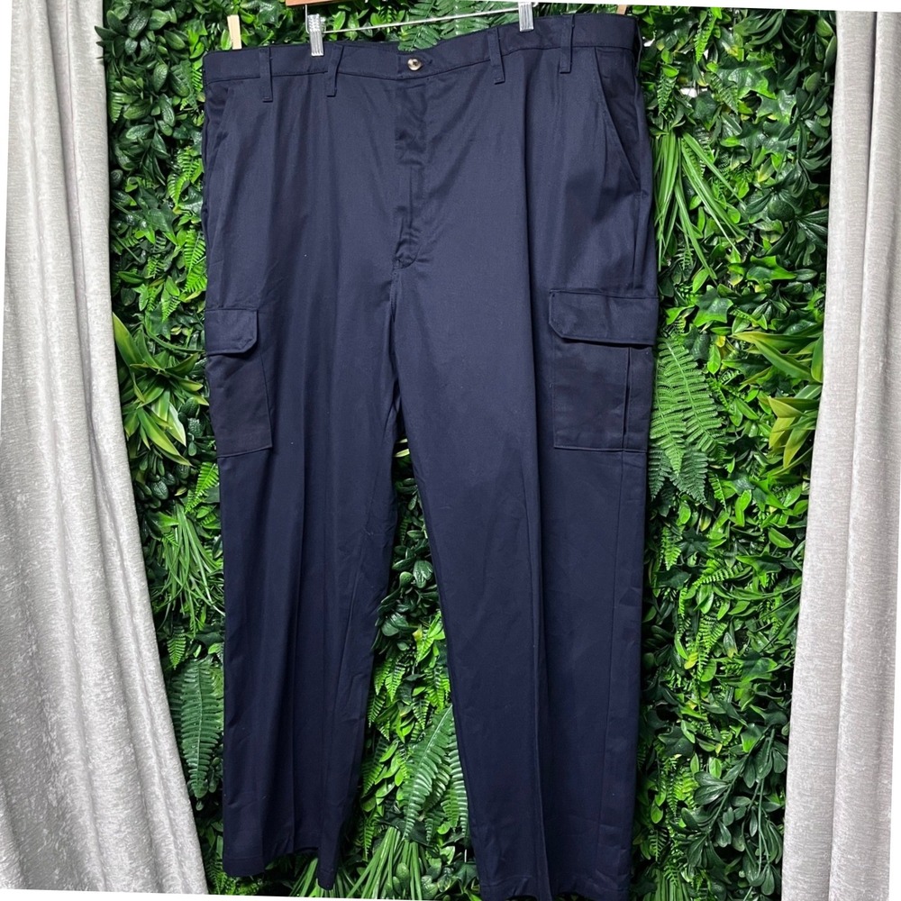 Red Kap Navy Blue Cargo‎ Work Pants Mens 46x30 Cotton Blend Durable 3162